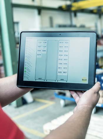 Mobile Device mit der primtec Applikation für den Routenzug bei EVG